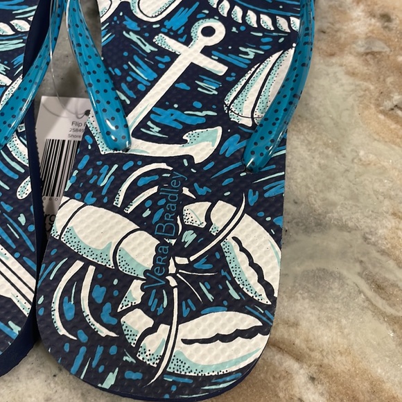 NWT Vera Bradley Flip Flops - Shore Enough - Women's Large Sz 9/10 Shells Beach - Picture 7 of 13